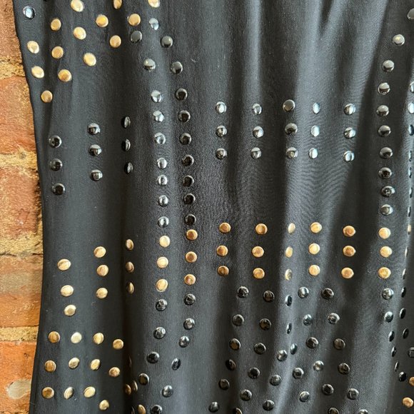 Cythnia Rowley Studded Black Dress Size 2 - Picture 3 of 4